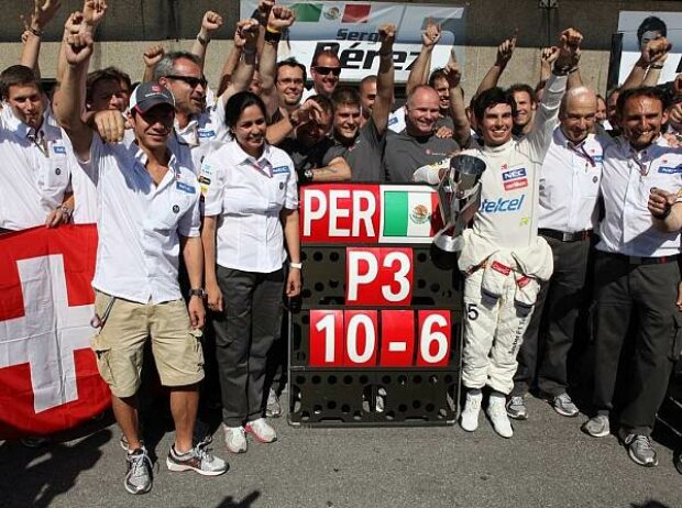 Kamui Kobayashi, Sergio Perez, Peter Sauber (Teamchef)