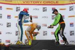 Das Milwaukee-Podium: Ryan Hunter-Reay, Tony Kanaan und James Hinchcliffe