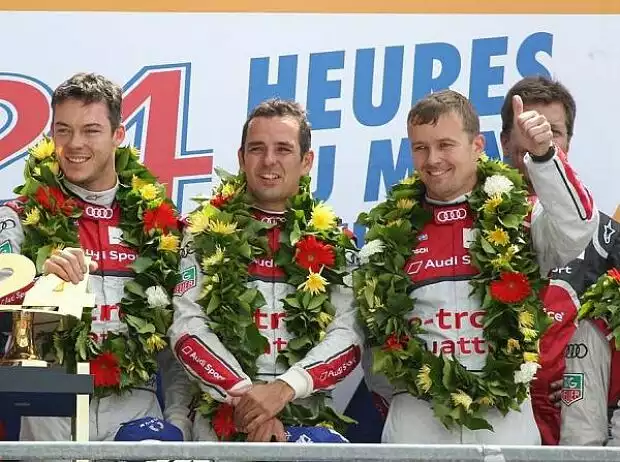 Mike Rockenfeller, Marco Bonanomi, Oliver Jarvis, Tom Kristensen, Rinaldo Capello, Allan McNish, Benoit Treluyer, Marcel Fässler Titel-Bild zur News: Mike Rockenfeller, Marco Bonanomi, Oliver Jarvis, Tom Kristensen, Rinaldo Capello, Allan McNish, Benoit Treluyer, Marcel Fässler
