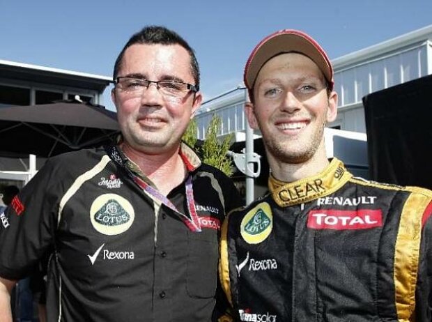 Eric Boullier (Lotus-Teamchef), Romain Grosjean