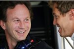 Christian Horner (Red-Bull-Teamchef) und Sebastian Vettel (Red Bull) 