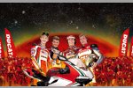 Valentino Rossi, Carlos Checa, Nicky Hayden und Troy Bayliss 