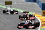 Lewis Hamilton (McLaren), Romain Grosjean (Lotus) und Kamui Kobayashi (Sauber) 