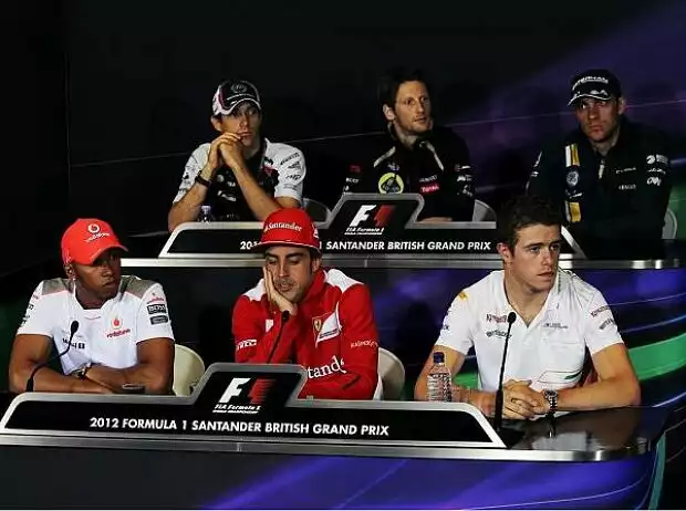 Paul di Resta, Fernando Alonso, Lewis Hamilton, Witali Petrow, Romain Grosjean, Bruno Senna Titel-Bild zur News: Paul di Resta, Fernando Alonso, Lewis Hamilton, Witali Petrow, Romain Grosjean, Bruno Senna