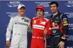 Michael Schumacher (Mercedes), Fernando Alonso (Ferrari) und Mark Webber (Red Bull) 