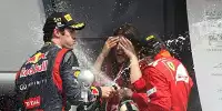 Bild zum Inhalt: Ganz trocken: Webber gewinnt vor Alonso