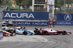 Ende: Marco Andretti (Andretti), Simon Pagenaud (Sam Schmidt), Ryan Briscoe (Penske), Dario Franchitti (Ganassi) und Ed Carpenter (Carpenter) 