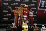 Ryan Hunter-Reay (Andretti), Charlie Kimball (Ganassi) und Mike Conway (Foyt) 