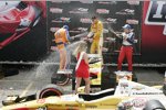 Ryan Hunter-Reay (Andretti), Charlie Kimball (Ganassi) und Mike Conway (Foyt) 