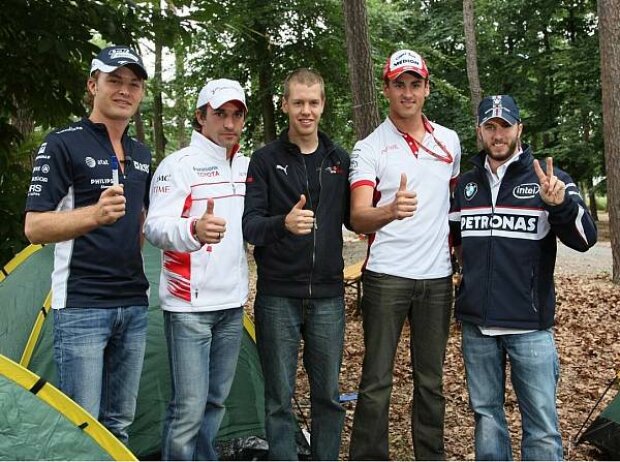 Timo Glock, Sebastian Vettel, Nico Rosberg, Nick Heidfeld, Adrian Sutil