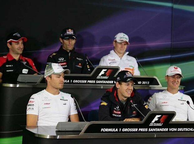 Titel-Bild zur News: Timo Glock, Nico Rosberg, Mark Webber, Sebastian Vettel, Nico Hülkenberg, Michael Schumacher