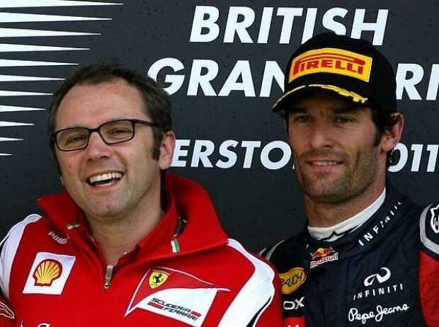 Titel-Bild zur News: Mark Webber, Stefano Domenicali (Ferrari-Teamchef)