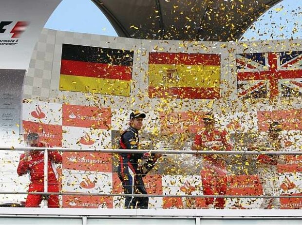 Titel-Bild zur News: Sebastian Vettel, Fernando Alonso, Jenson Button