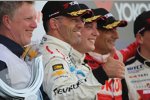 Robert Huff (Chevrolet), Alain Menu (Chevrolet), Gabriele Tarquini (Lukoil) und Norbert Michelisz (Zengö) 