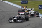 Pastor Maldonado (Williams), Sergio Perez (Sauber) und Mark Webber (Red Bull) 