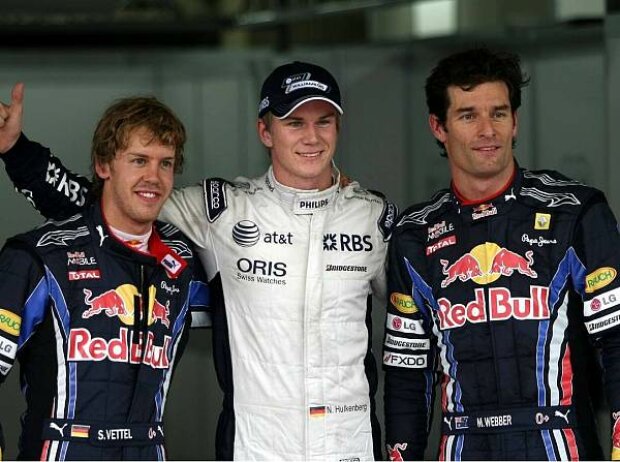 Sebastian Vettel, Nico Hülkenberg und Mark Webber