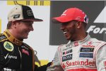 Lewis Hamilton (McLaren) und Kimi Räikkönen (Lotus) 