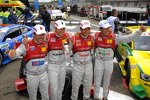 Filipe Albuquerque (Rosberg-Audi), Edoardo Mortara (Rosberg-Audi), Timo Scheider (Abt-Audi) und Mike Rockenfeller (Phoenix-Audi) 