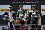 Tom Sykes, Marco Melandri und Max Biaggi 