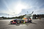 Sebastien Buemi (Red Bull) fährt einen Showrun im Rudskogen Motorsenter in Rakkestad (Norwegen)