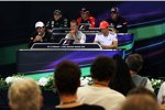 Donnerstags-FIA-Pressekonferenz mit Pedro de la Rosa (HRT), Witali Petrow (Caterham), Michael Schumacher (Mercedes), Charles Pic (Marussia), Jenson Button (McLaren) und Jean-Eric Vergne (Toro Rosso)