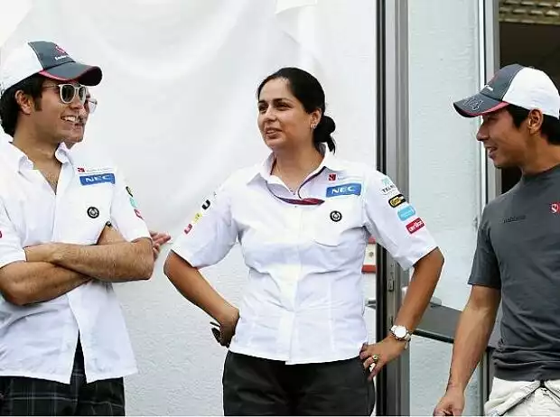 Sergio Perez, Monisha Kaltenborn und Kamui Kobayashi Titel-Bild zur News: Sergio Perez, Monisha Kaltenborn und Kamui Kobayashi