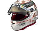 300. Grand Prix: Spezialhelm in Platin von Schuberth f?r Jubilar Michael Schumacher (Mercedes)