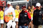 Ein deutsches Trio: Nico Hülkenberg (Force India), Timo Glock (Marussia) und Nico Rosberg (Mercedes) 