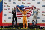 Das Baltimore-Podium: Ryan Hunter-Reay, Ryan Briscoe und Simon Pagenaud