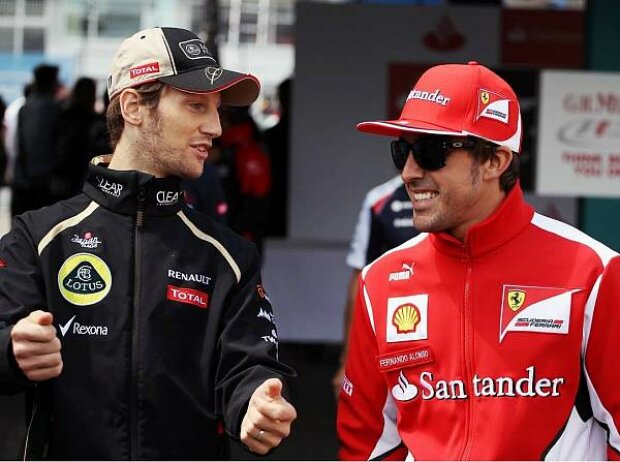 Romain Grosjean und Fernando Alonso Romain Grosjean und Fernando Alonso