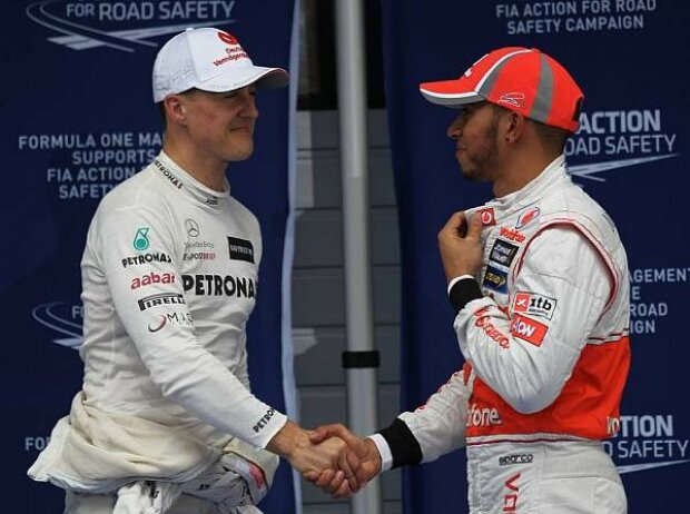 Titel-Bild zur News: Michael Schumacher, Lewis Hamilton