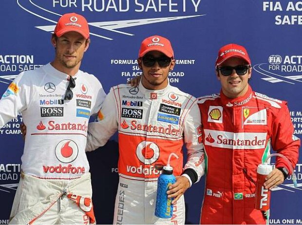 Titel-Bild zur News: Lewis Hamilton, Jenson Button, Felipe Massa