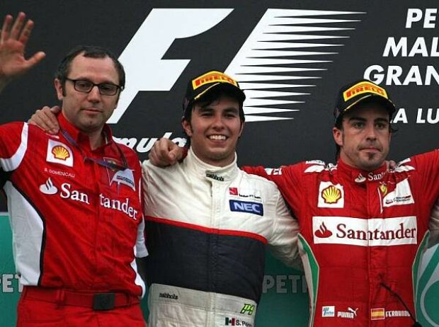 Titel-Bild zur News: Stefano Domenicali, Sergio Perez, und Fernando Alonso