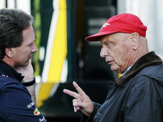 Titel-Bild zur News: Christian Horner (Red-Bull-Teamchef), Niki Lauda