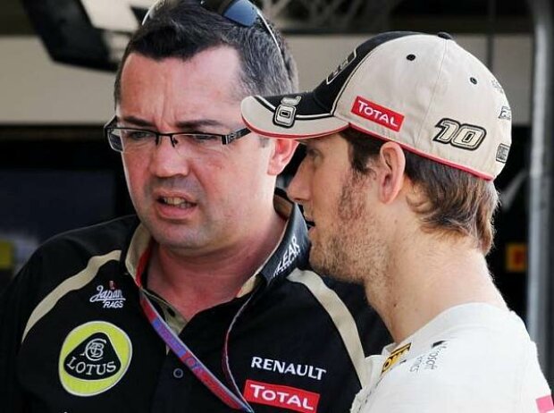 Titel-Bild zur News: Eric Boullier (Lotus-Teamchef), Romain Grosjean