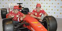 Felipe Massa und Fernando Alonso mit dem Lego-Ferrari