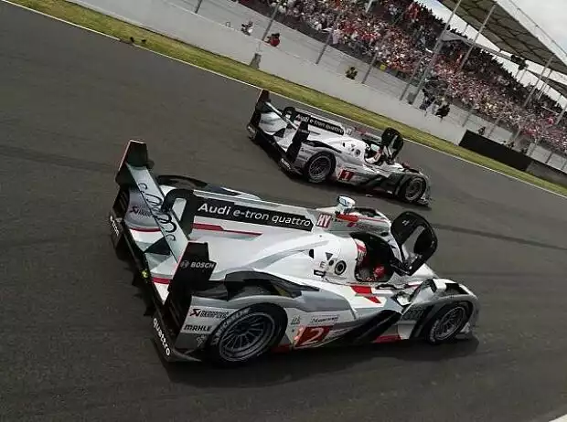 Loic Duval, Romain Dumas, Mike Rockenfeller, Marco Bonanomi, Oliver Jarvis, Tom Kristensen, Rinaldo Capello, Allan McNish, Benoit Treluyer, Marcel Fässler Titel-Bild zur News: Loic Duval, Romain Dumas, Mike Rockenfeller, Marco Bonanomi, Oliver Jarvis, Tom Kristensen, Rinaldo Capello, Allan McNish, Benoit Treluyer, Marcel Fässler