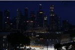 Comeback nach einem Rennen Sperre: Romain Grosjean (Lotus) vor der Skyline von Singapur