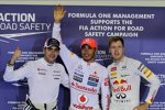 Lewis Hamilton (McLaren), Pastor Maldonado (Williams) und Sebastian Vettel (Red Bull) 