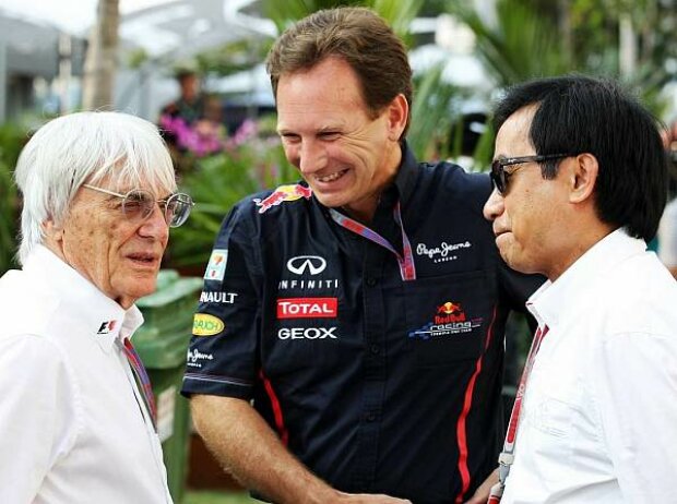 Bernie Ecclestone (Formel-1-Chef), Christian Horner (Red-Bull-Teamchef)