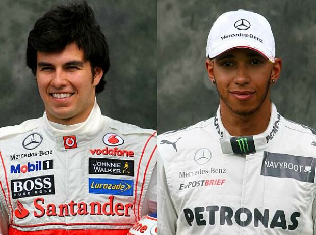 Titel-Bild zur News: Sergio Perez, Lewis Hamilton, Fotomontage, Montage