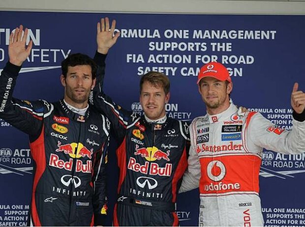 Mark Webber, Sebastian Vettel und Jenson Button Mark Webber, Sebastian Vettel und Jenson Button
