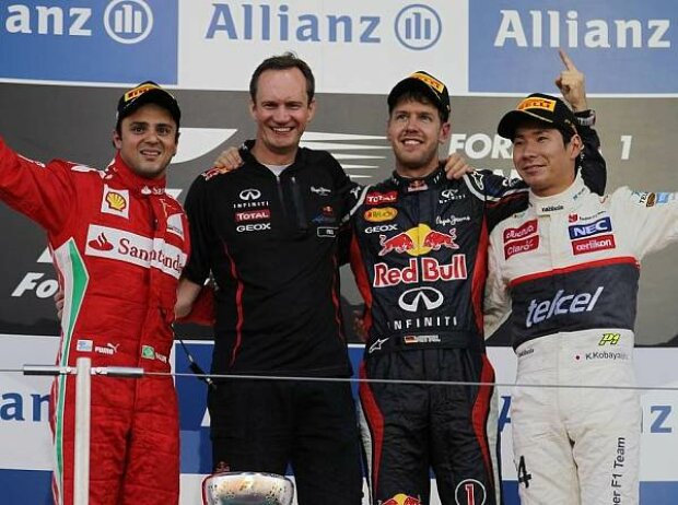 Titel-Bild zur News: Felipe Massa, Paul Monaghan, Sebastian VettelKamui Kobayashi