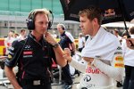 Christian Horner (Red-Bull-Teamchef) und Sebastian Vettel (Red Bull) 