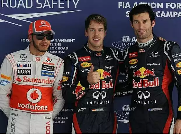 Lewis Hamilton, Sebastian Vettel und Mark Webber Titel-Bild zur News: Lewis Hamilton, Sebastian Vettel und Mark Webber