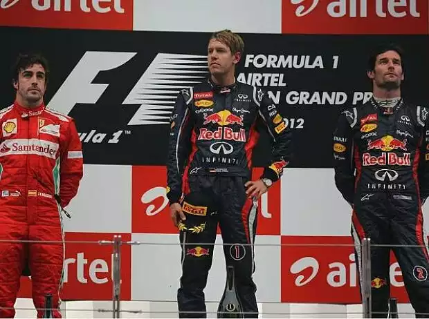 Titel-Bild zur News: Mark Webber, Fernando Alonso, Sebastian Vettel