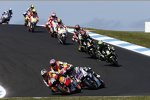 Daniel Pedrosa vor Jorge Lorenzo und Casey Stoner 