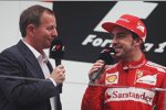 Martin Brundle interviewt Fernando Alonso (Ferrari) 