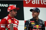 Fernando Alonso (Ferrari) und Sebastian Vettel (Red Bull) 