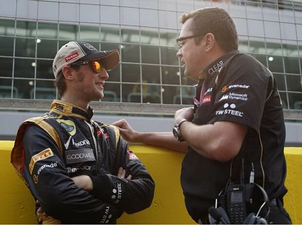 Romain Grosjean und Eric Boullier Romain Grosjean und Eric Boullier